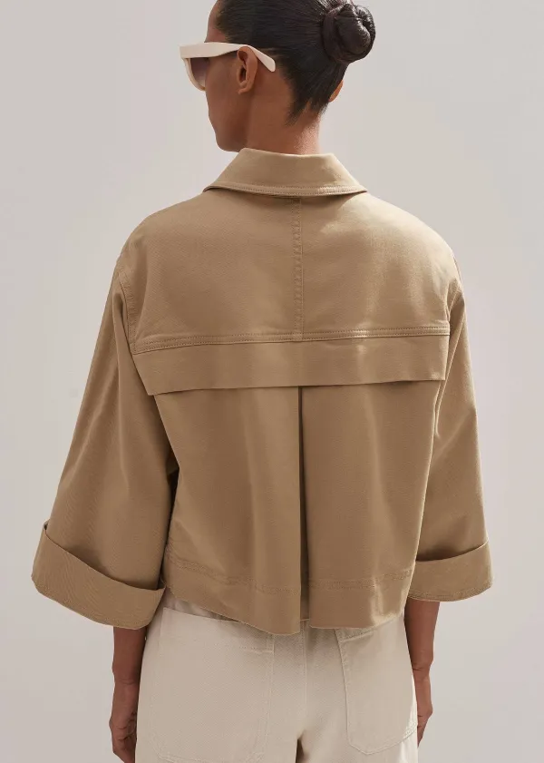 ME+EM Cotton Twill Casual Swing Jacket | Women Crop Jackets