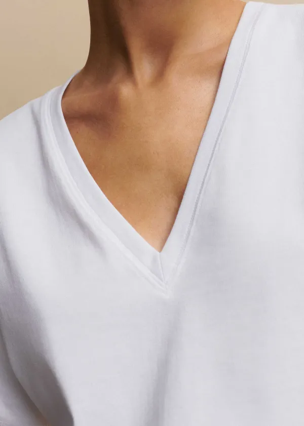 cotton_vneck_oversized_crop_tee_5.webp ME+EM Cotton V-Neck Oversized Crop Tee | Women T-Shirts