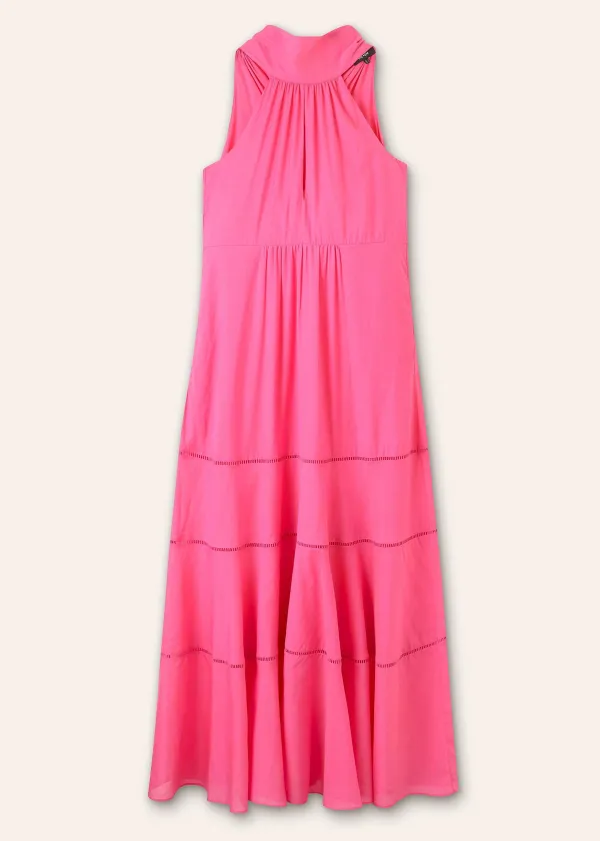 ME+EM Cotton Voile Halterneck Full-Length Dress | Women Maxi Dresses