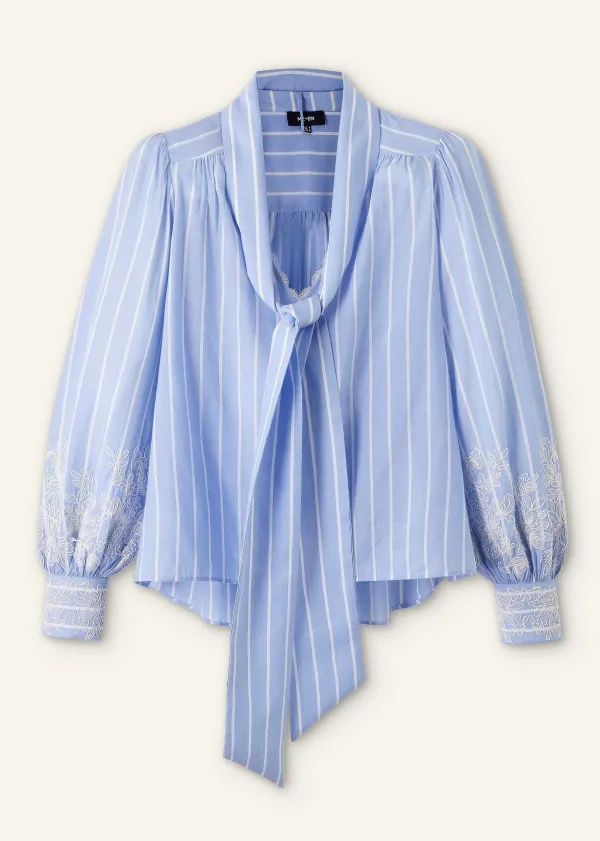cotton_voile_lace_embroidered_top__tie_2.webp ME+EM Cotton Voile Lace Embroidered Top + Tie | Women Blouses