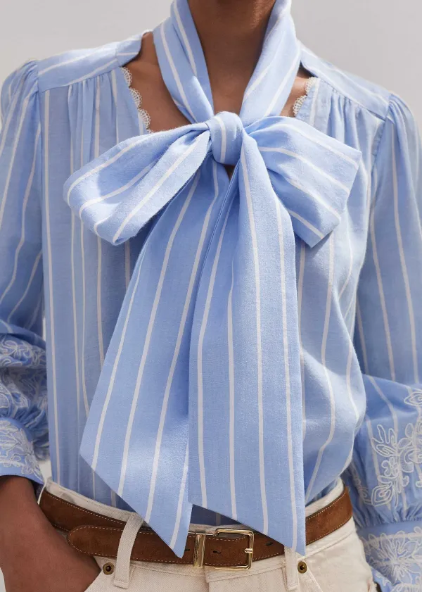 cotton_voile_lace_embroidered_top__tie_8.webp ME+EM Cotton Voile Lace Embroidered Top + Tie | Women Blouses