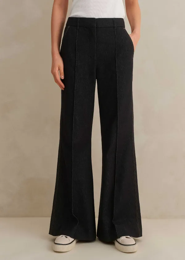 cottonblend_denim_kick_flare_trouser_3.webp ME+EM Cotton-Blend Denim Kick Flare Trouser | Women Jeans