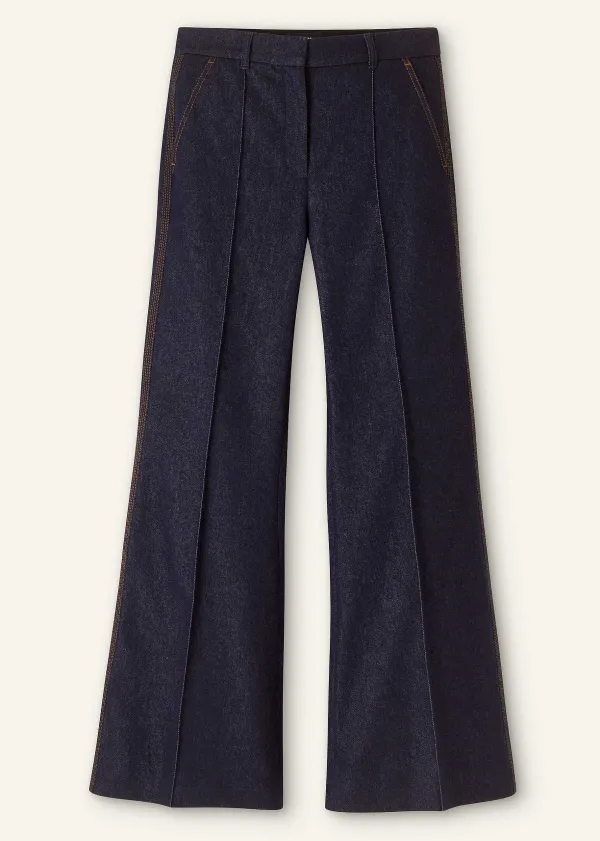 cottonblend_denim_kick_flare_trouser_4.webp ME+EM Cotton-Blend Denim Kick Flare Trouser | Women Jeans