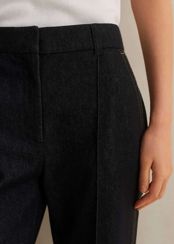 cottonblend_denim_kick_flare_trouser_5.webp ME+EM Cotton-Blend Denim Kick Flare Trouser | Women Jeans