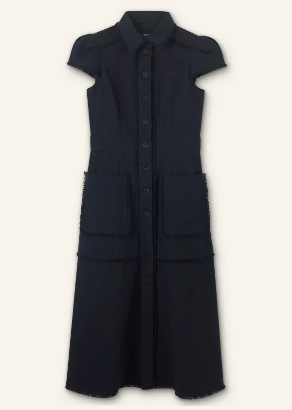 ME+EM Cotton-Blend Fringed Midi Dress | Women Midi Dresses