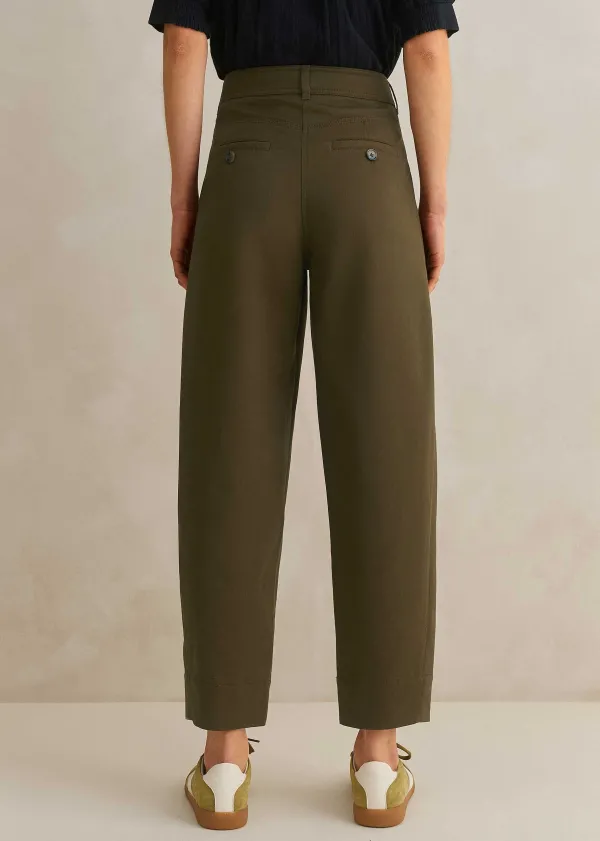 ME+EM Cotton-Blend Tapered Pleat Trouser | Women Tapered Trousers