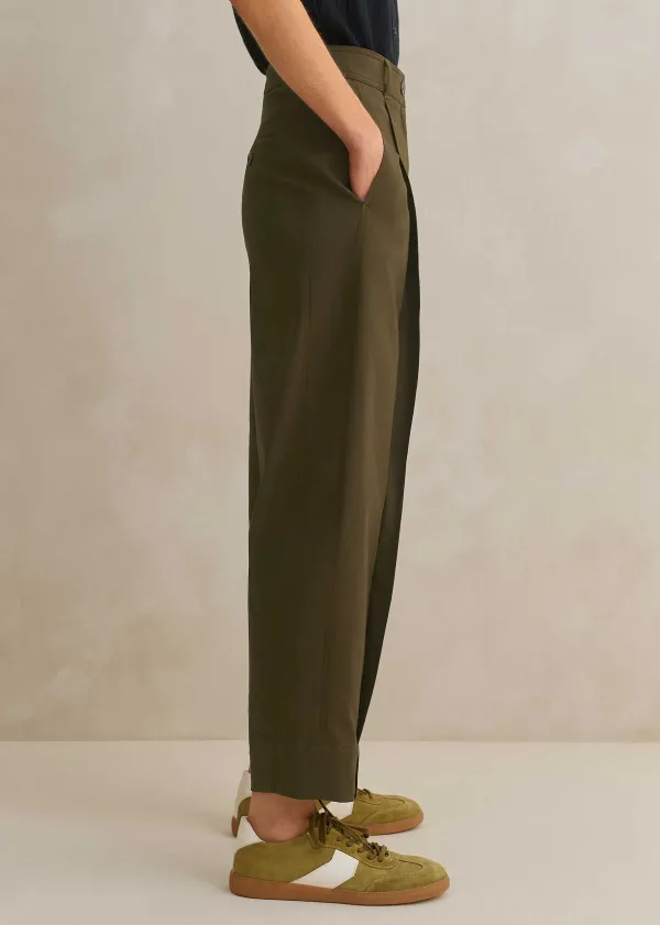 cottonblend_tapered_pleat_trouser_3.webp ME+EM Cotton-Blend Tapered Pleat Trouser | Women Tapered Trousers