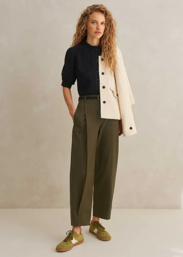 cottonblend_tapered_pleat_trouser_4.webp ME+EM Cotton-Blend Tapered Pleat Trouser | Women Tapered Trousers
