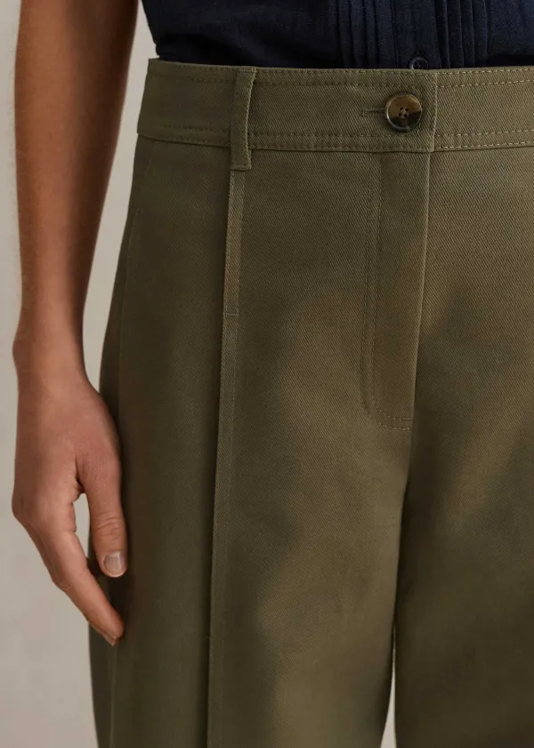 cottonblend_tapered_pleat_trouser_6.webp ME+EM Cotton-Blend Tapered Pleat Trouser | Women Tapered Trousers