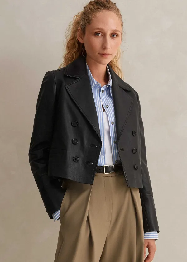 cropped_leather_military_jacket_4.webp ME+EM Cropped Leather Military Jacket | Women Crop Jackets