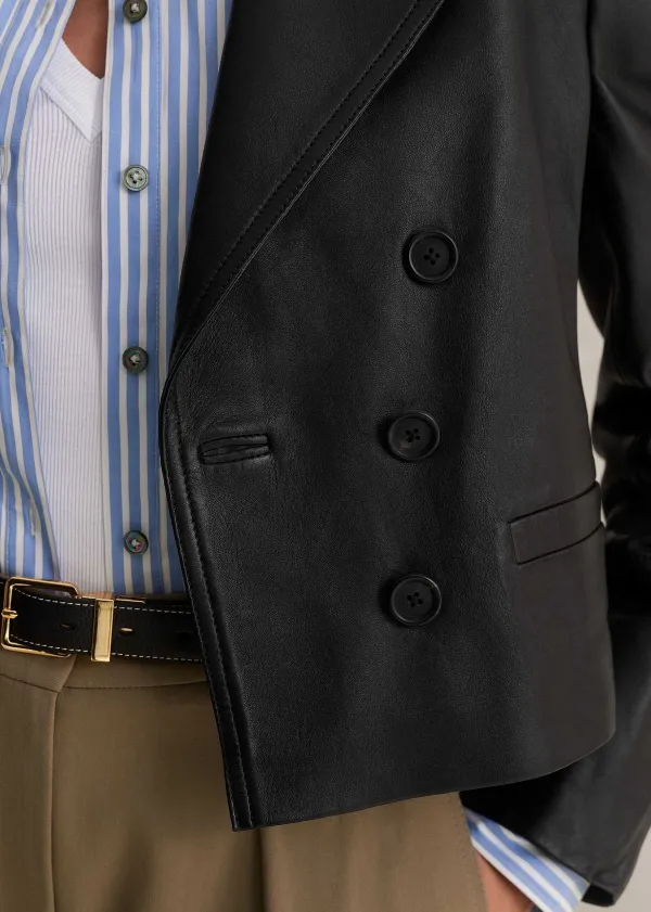 cropped_leather_military_jacket_6.webp ME+EM Cropped Leather Military Jacket | Women Crop Jackets