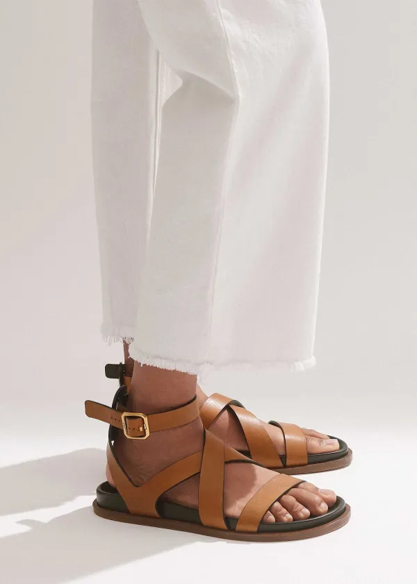 ME+EM Crossover Footbed Sandal | Women Flat Shoes