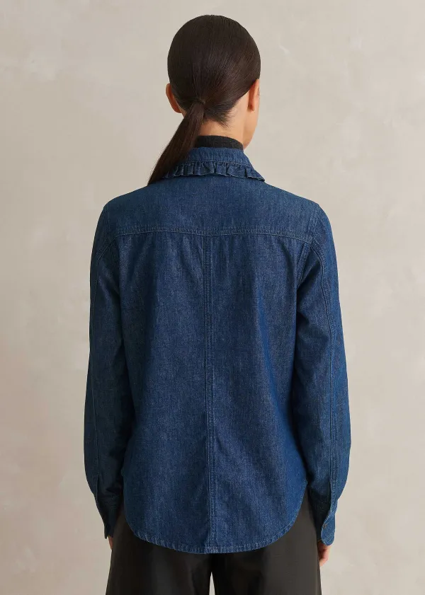 denim_frill_shirt_5.webp ME+EM Denim Frill Shirt | Women Shirts