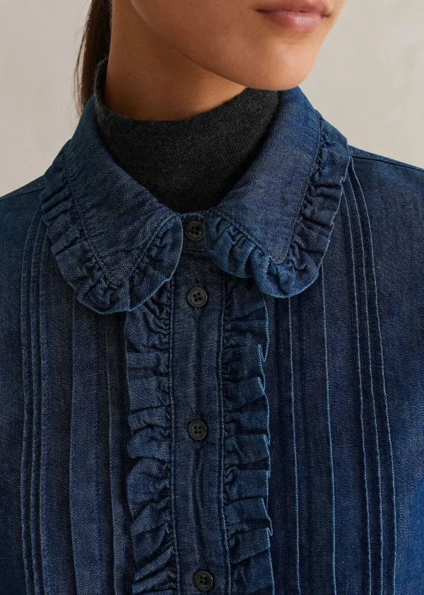 denim_frill_shirt_6.webp ME+EM Denim Frill Shirt | Women Shirts