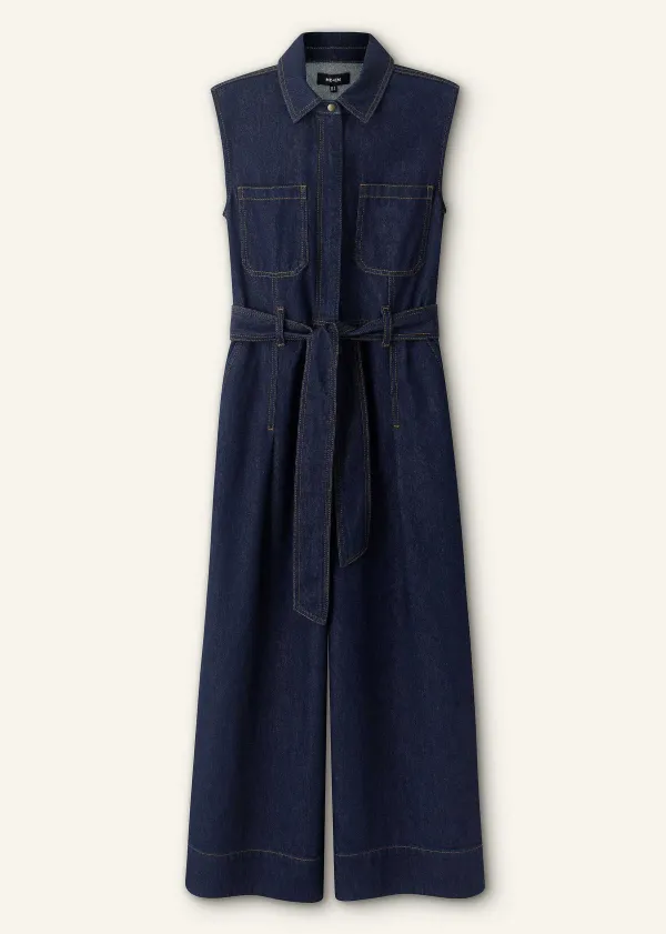 ME+EM Denim Wide-Leg Crop Jumpsuit | Women Jumpsuits