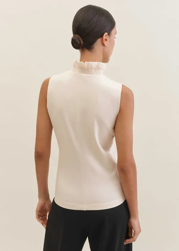 dot_jacquard_pussybow_layering_tank_2.webp ME+EM Dot Jacquard Pussybow Layering Tank | Women Blouses