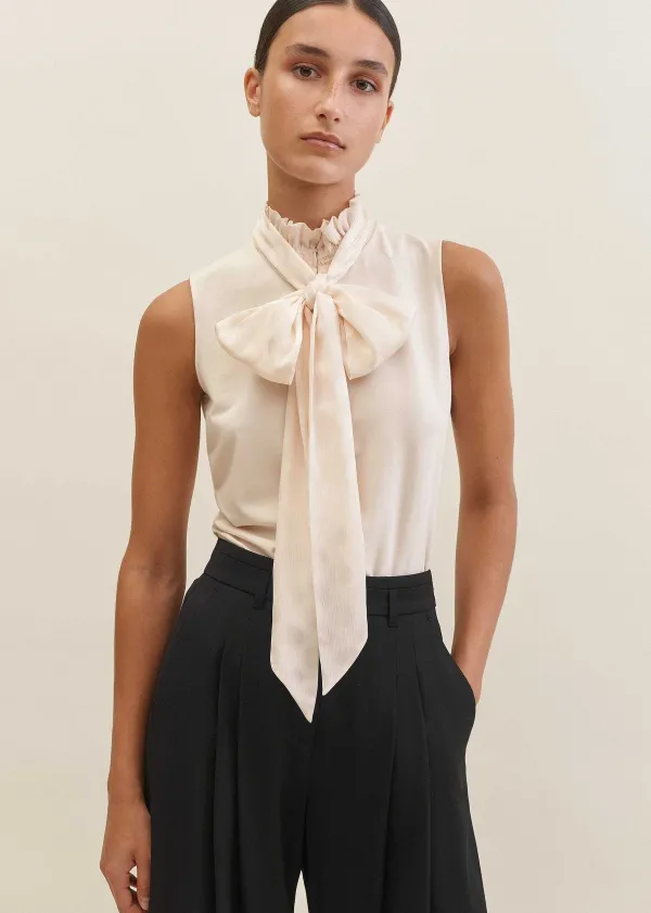 dot_jacquard_pussybow_layering_tank_4.webp ME+EM Dot Jacquard Pussybow Layering Tank | Women Blouses