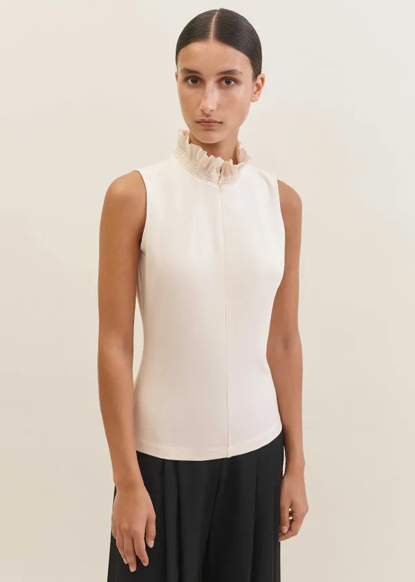 dot_jacquard_pussybow_layering_tank_5.webp ME+EM Dot Jacquard Pussybow Layering Tank | Women Blouses