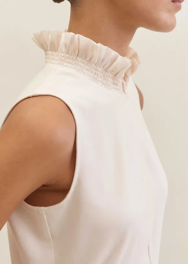 dot_jacquard_pussybow_layering_tank_6.webp ME+EM Dot Jacquard Pussybow Layering Tank | Women Blouses