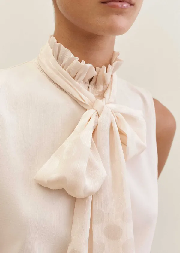 dot_jacquard_pussybow_layering_tank_8.webp ME+EM Dot Jacquard Pussybow Layering Tank | Women Blouses