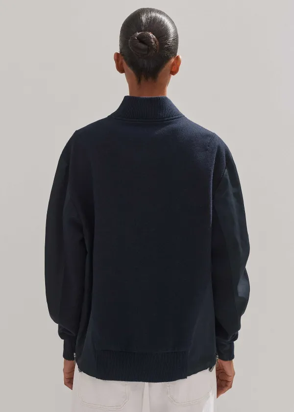 ME+EM Flannel Mix Deconstructed Bomber Jacket | Women Crop Jackets