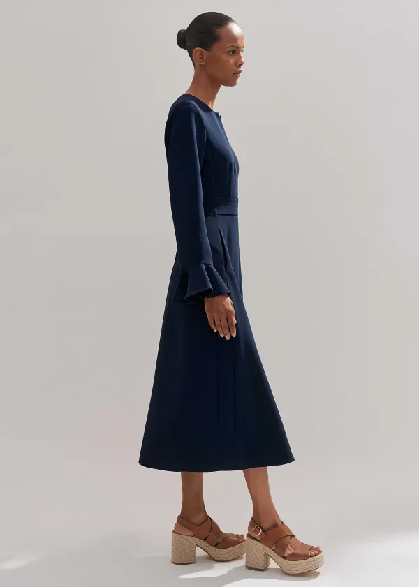 ME+EM Fluid Crepe Elegant Midi Dress | Women Midi Dresses