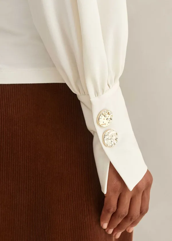 fluid_satin_crew_neck_layering_blouse_5.webp ME+EM Fluid Satin Crew Neck Layering Blouse | Women Blouses