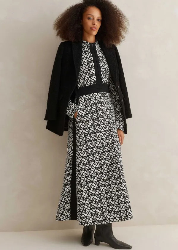 graphic_jacquard_ponte_maxi_dress_2.webp ME+EM Graphic Jacquard Ponte Maxi Dress | Women Maxi Dresses