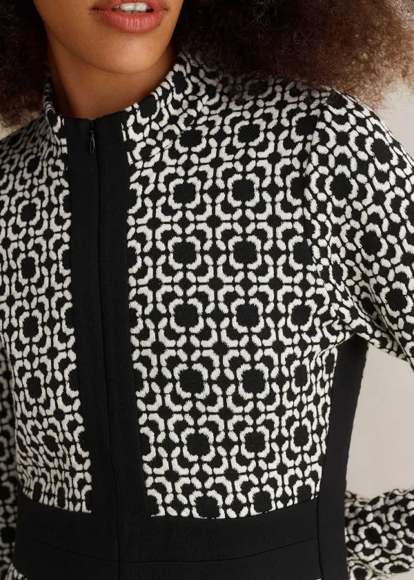 graphic_jacquard_ponte_maxi_dress_5.webp ME+EM Graphic Jacquard Ponte Maxi Dress | Women Maxi Dresses