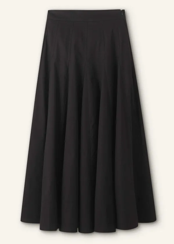 ME+EM Heavy Cotton Sateen Maxi Skirt | Women Skirts
