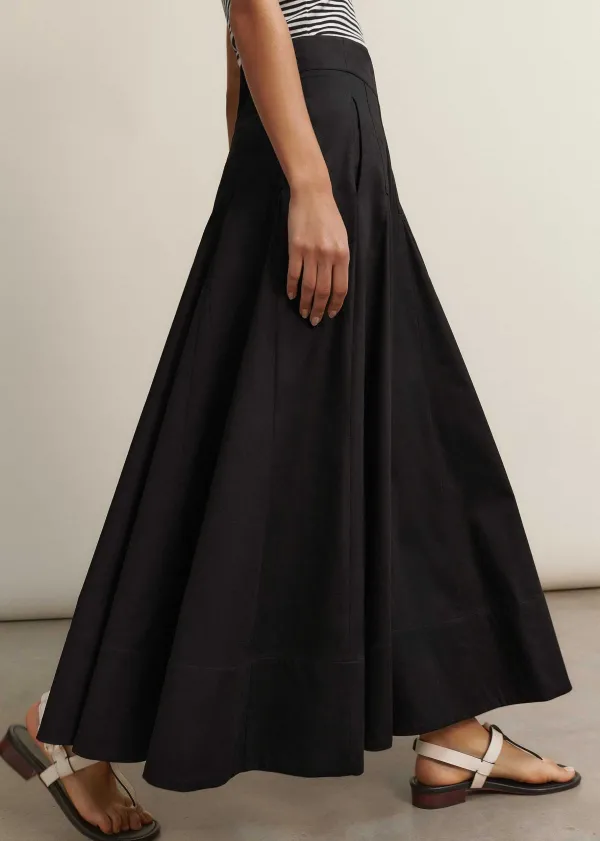 ME+EM Heavy Cotton Sateen Maxi Skirt | Women Skirts