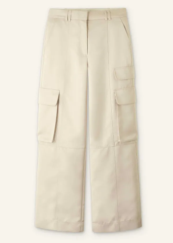 ME+EM Heavy Satin Statement Cargo Trouser | Women Cargo Trousers