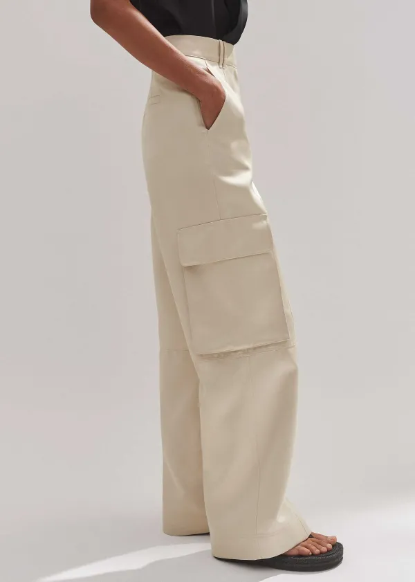 ME+EM Heavy Satin Statement Cargo Trouser | Women Cargo Trousers