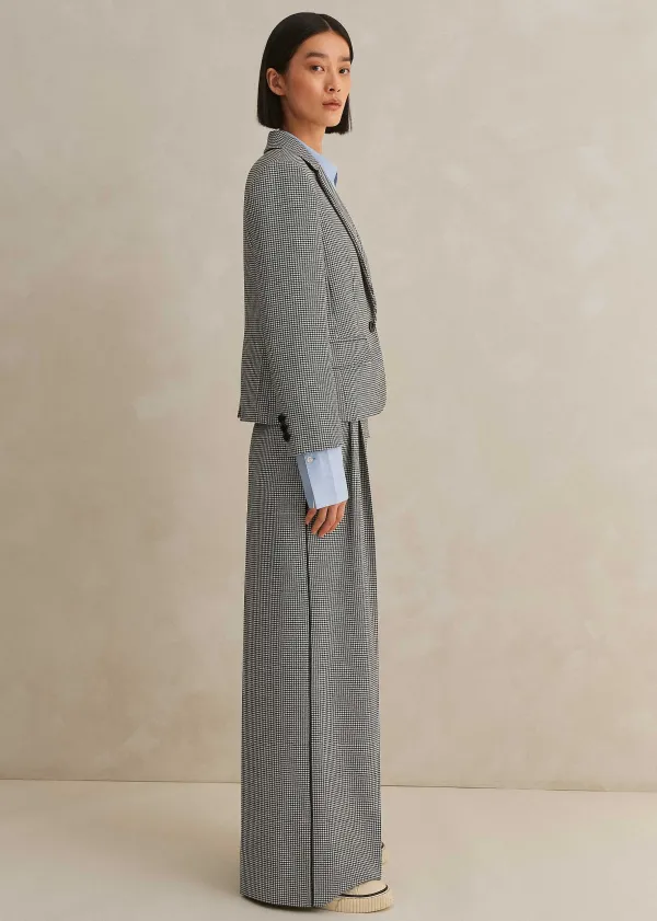ME+EM Houndstooth Cropped Jacket + Man Pant Suit | Women Suits And Co-Ords
