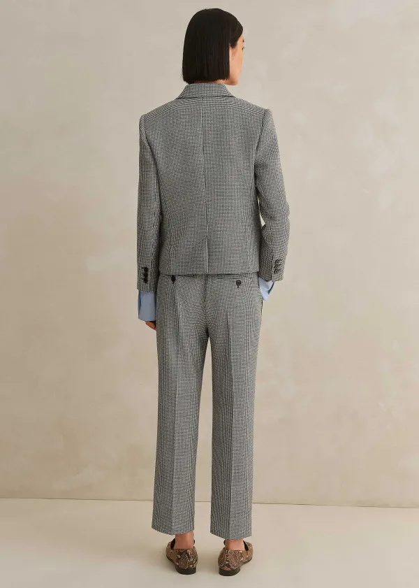 ME+EM Houndstooth Cropped Jacket + Slim Crop Trouser Suit | Women Suits And Co-Ords