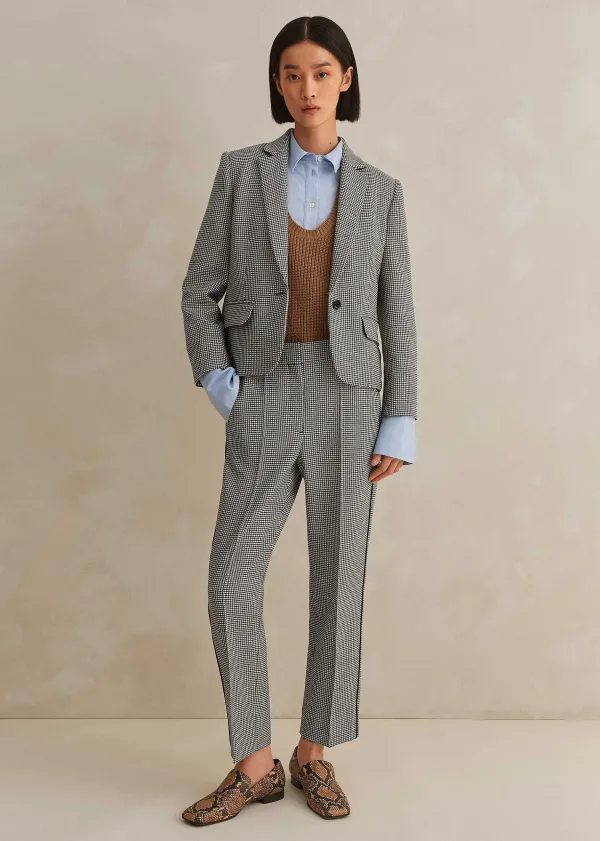 ME+EM Houndstooth Cropped Jacket + Slim Crop Trouser Suit | Women Suits And Co-Ords