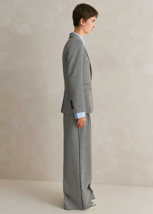 ME+EM Houndstooth Pleated Man Pant Suit | Women Suits And Co-Ords