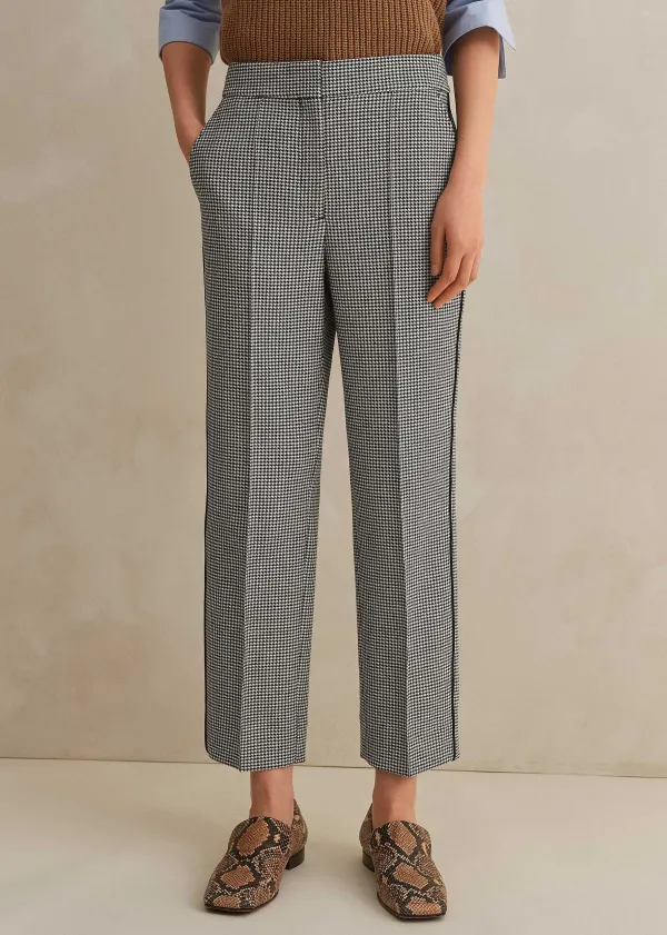 ME+EM Houndstooth Slim Crop Trouser | Women Slim Trousers