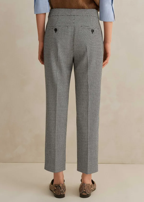 ME+EM Houndstooth Slim Crop Trouser | Women Slim Trousers