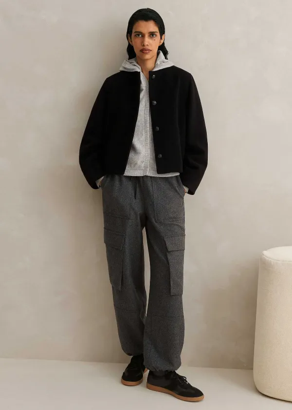 ME+EM Icon Cashmere Crop Box Hoody | Women Cashmere