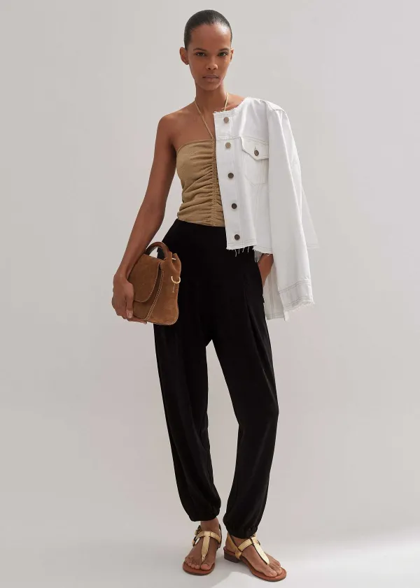 ME+EM Interlock Pleated Jogger | Women Joggers