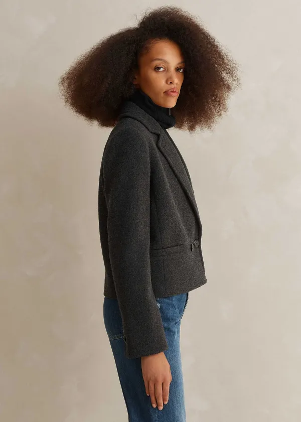 ME+EM Italian Wool Crop Forever Jacket | Women Crop Jackets