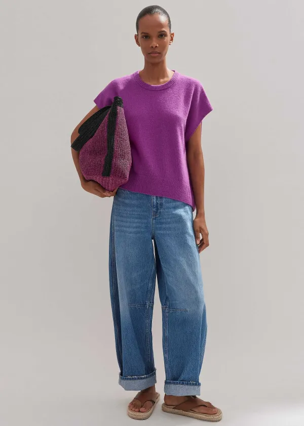 ME+EM Lofty Cashmere Relaxed Curved Hem Vest | Women Vests