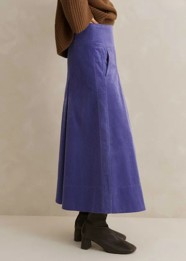 ME+EM Luxe Cord A-Line Midi Skirt | Women Skirts