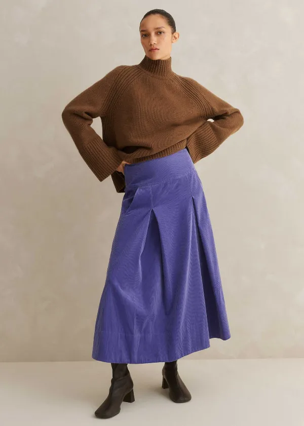 luxe_cord_aline_midi_skirt_2.webp ME+EM Luxe Cord A-Line Midi Skirt | Women Skirts