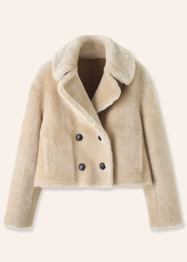 ME+EM Luxe Short Shearling Coat | Women Coats