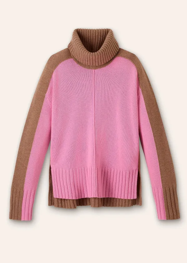 ME+EM Merino Cashmere Colour Block Jumper + Snood | Women Jumpers