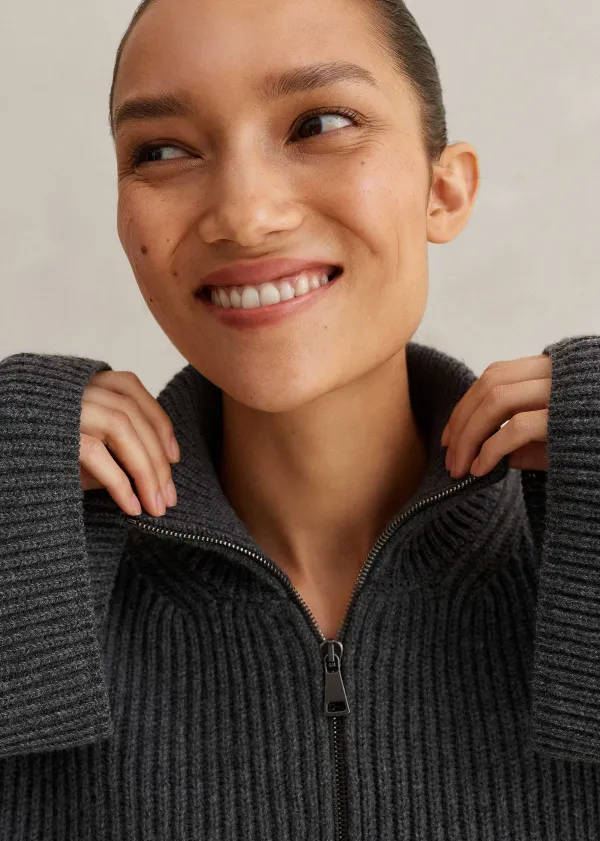 merino_cashmere_crop_half_zip_jumper_2.webp ME+EM Merino Cashmere Crop Half Zip Jumper | Women Jumpers