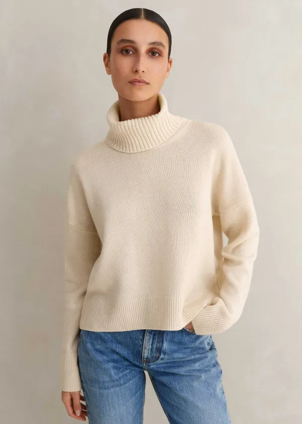 ME+EM Merino Cashmere Curved Hem Jumper + Snood | Women Jumpers