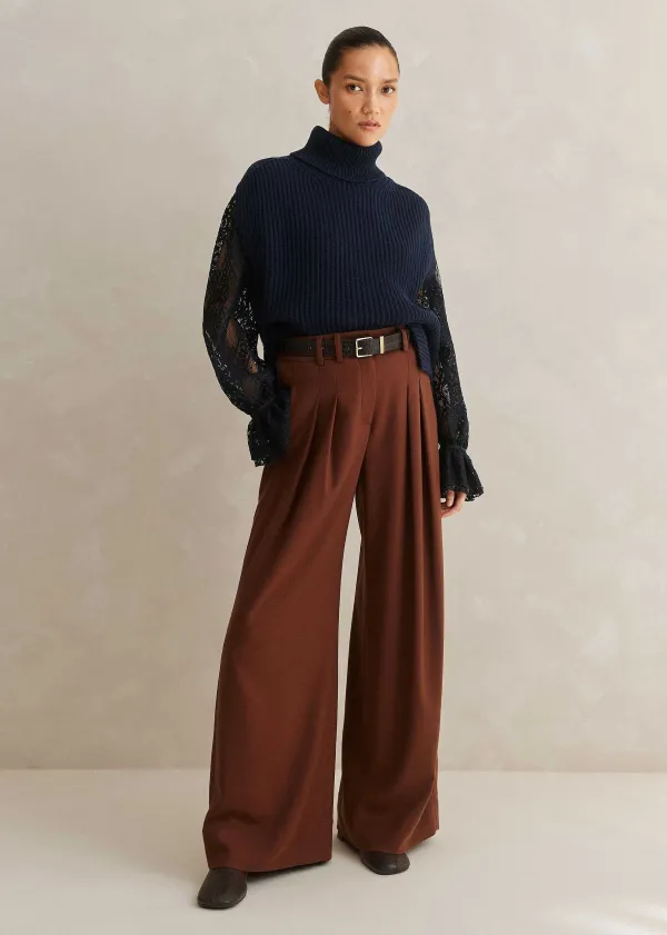 ME+EM Merino Cashmere Relaxed Roll Neck Vest | Women Vests